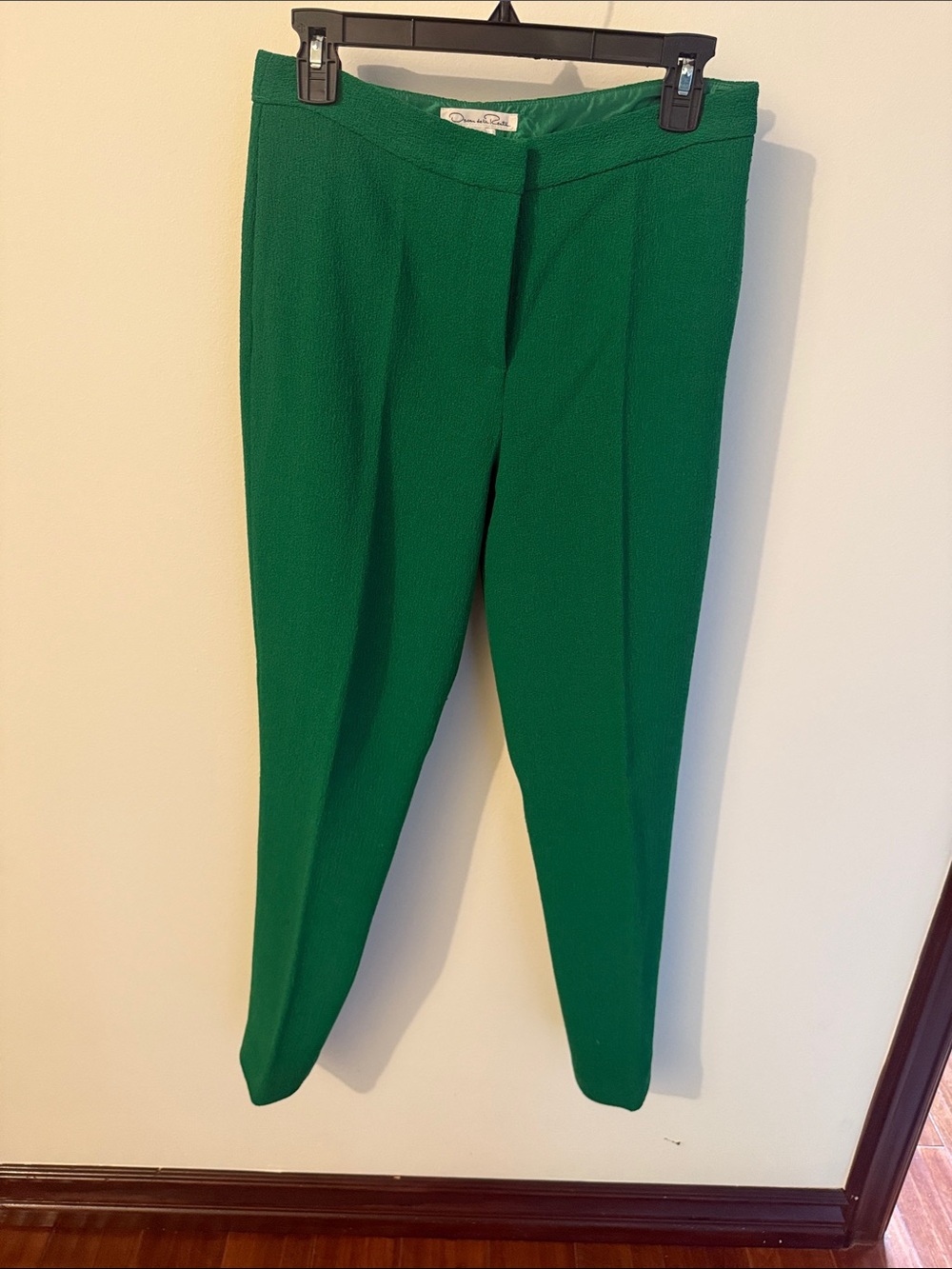 Oscar de la Renta Emerald Green Skinny Pants